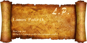 Lamos Patrik névjegykártya